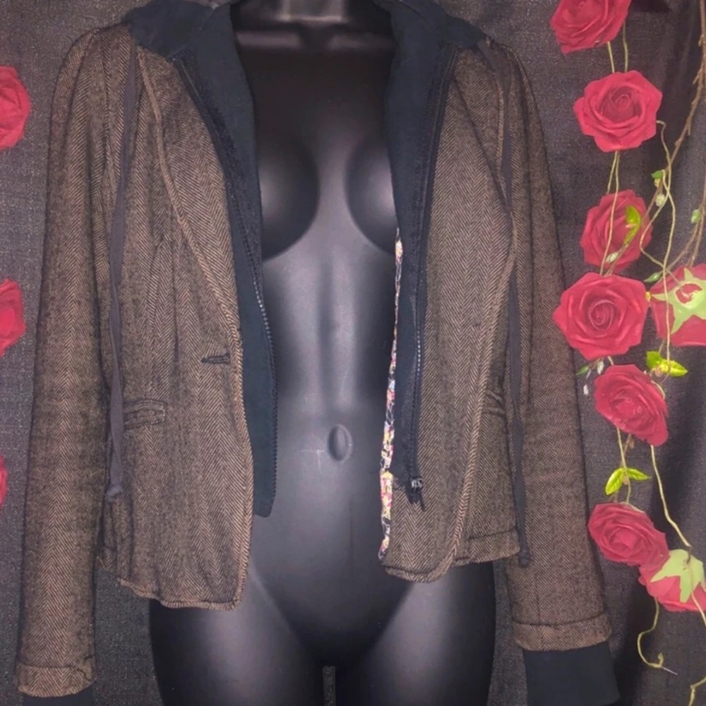 Forever 21 Brown Blazer with Black Accents